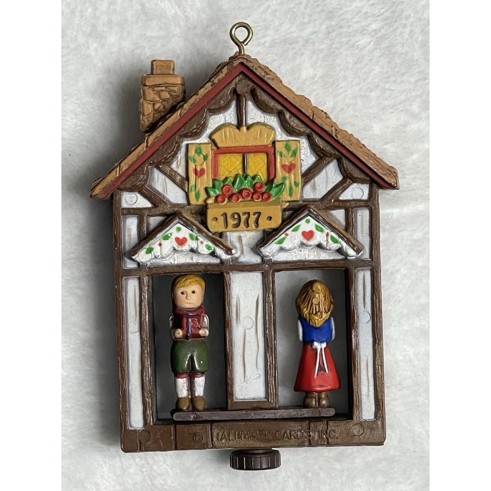 Vintage 1977 Hallmark Twirl About Weather House Christmas Ornament Collectible